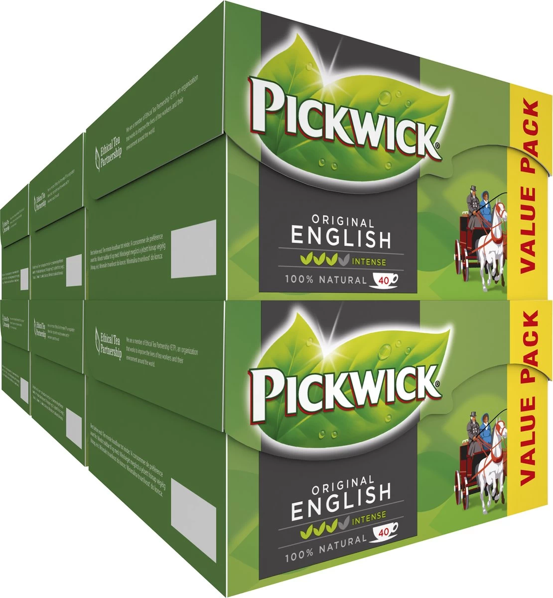 Pickwick English Zwarte Thee - 6 X 40 Zakjes - Extra Grote Verpakking