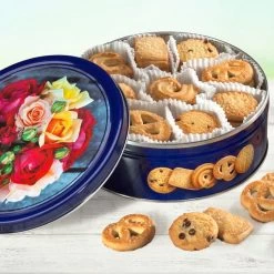 Merkloos Boterkoekjes In Doos Met Rozenmotief