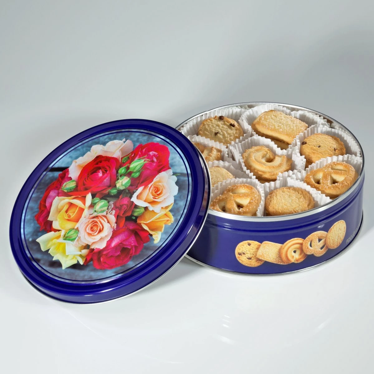 Merkloos Boterkoekjes In Doos Met Rozenmotief 2 Merkloos Boterkoekjes In Doos Met Rozenmotief - Afbeelding 2