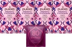 Pukka Elderberry Echinacea Thee, Met Zoethoutwortel, Gember En Echinaceablad - 4 X 20 Zakjes - GB-BIO-05